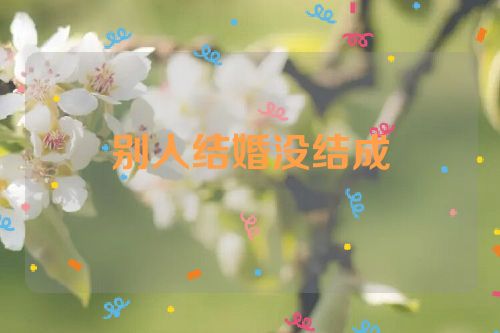 别人结婚没结成