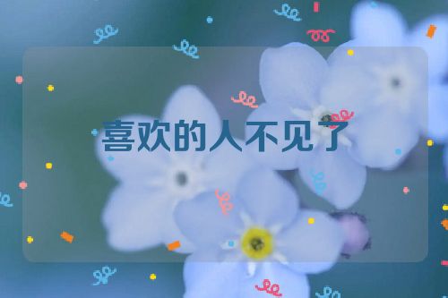 喜欢的人不见了