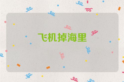 飞机掉海里