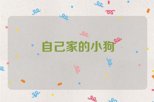 自己家的小狗