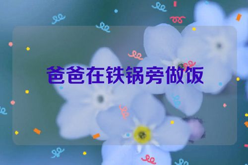 爸爸在铁锅旁做饭