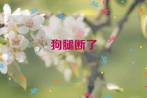 狗腿断了