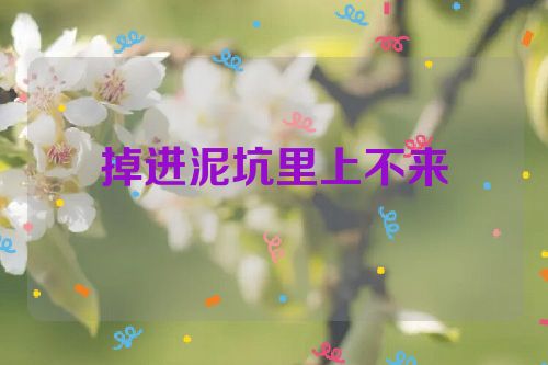 掉进泥坑里上不来