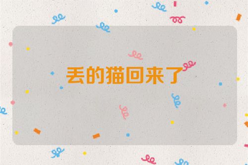 丢的猫回来了