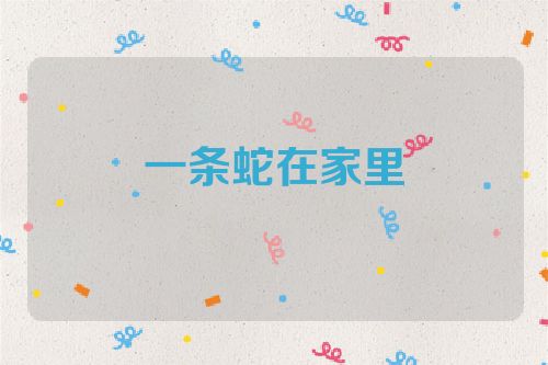 一条蛇在家里