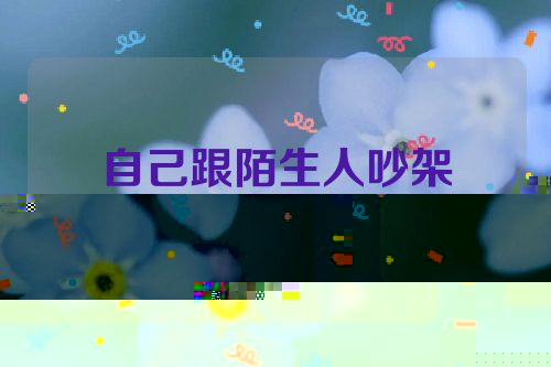 自己跟陌生人吵架