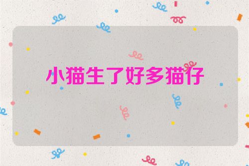 小猫生了好多猫仔
