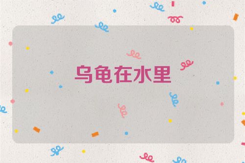 乌龟在水里