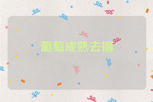 葡萄成熟去摘