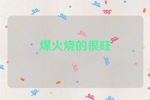 煤火烧的很旺