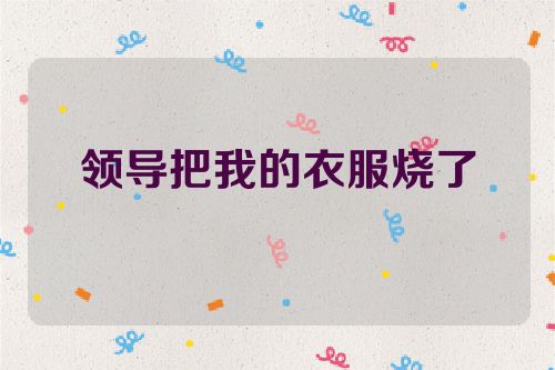 领导把我的衣服烧了