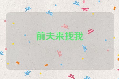 前夫来找我
