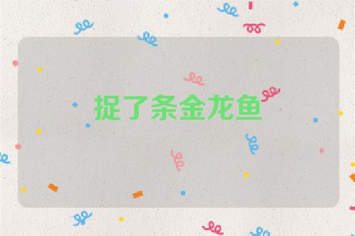 捉了条金龙鱼