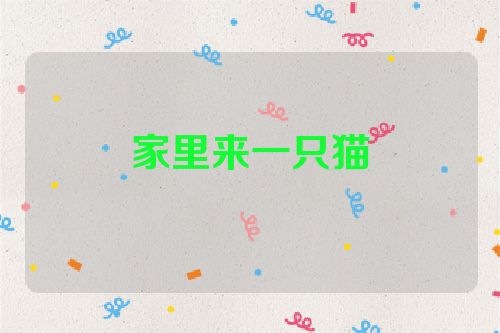 家里来一只猫