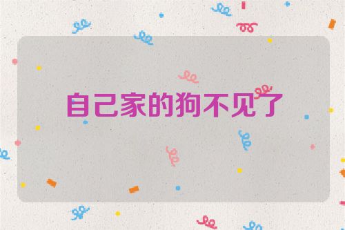 自己家的狗不见了