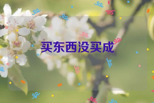 买东西没买成