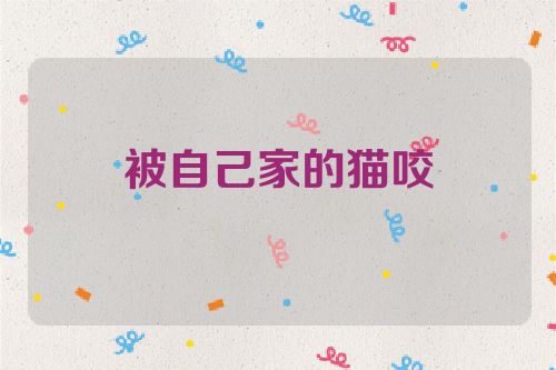 被自己家的猫咬