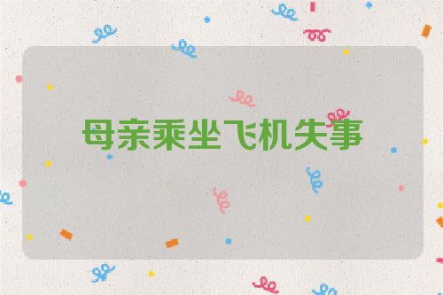 母亲乘坐飞机失事