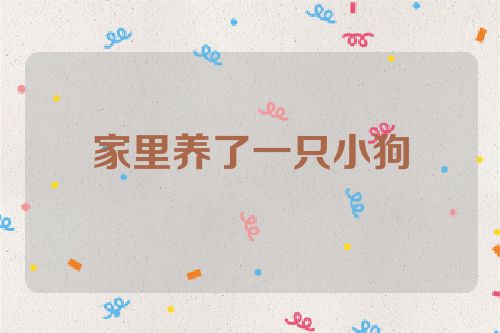 家里养了一只小狗