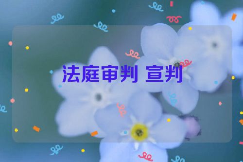 法庭审判 宣判