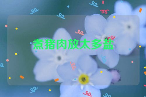 煮猪肉放太多盐