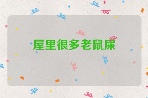 屋里很多老鼠屎