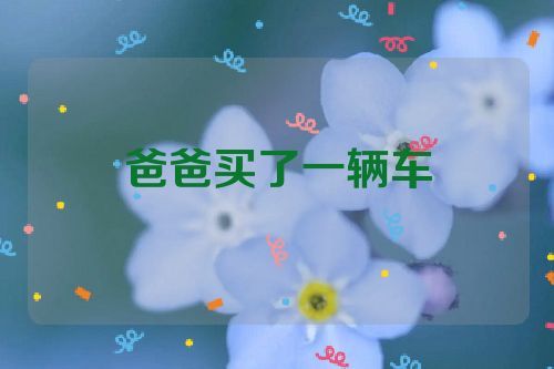 爸爸买了一辆车