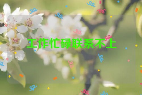 工作忙碌联系不上