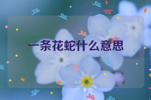 一条花蛇什么意思