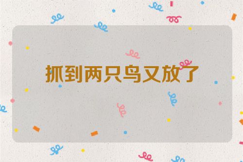 抓到两只鸟又放了