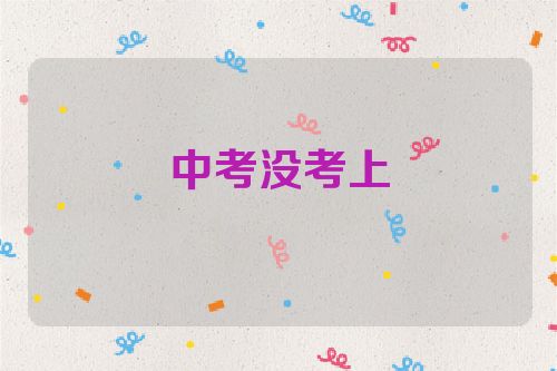 中考没考上