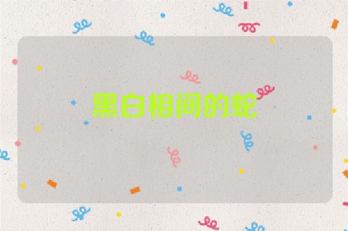 黑白相间的蛇