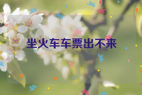 坐火车车票出不来